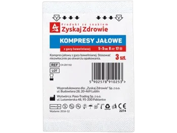 Zdjęcie produktu Zyskaj Zdrowie kompresy jałowe z gazy 17 nitkowe 8 warstwowe, 5 cm x 5 cm