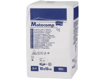 Zdjęcie produktu Matopat kompresy niejałowe z gazy 13N 8W, 10 cm x 10 cm