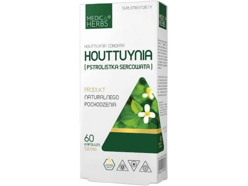 Medica Herbs Houttuynia pstrolistka sercowata, kapsułki, 520 mg