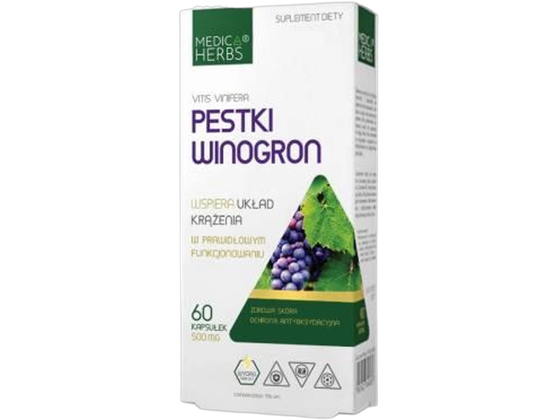 Medica Herbs Pestki winogron, kapsułki, 500 mg
