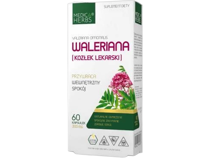 Medica Herbs Waleriana kozłek lekarski, kapsułki, 300 mg