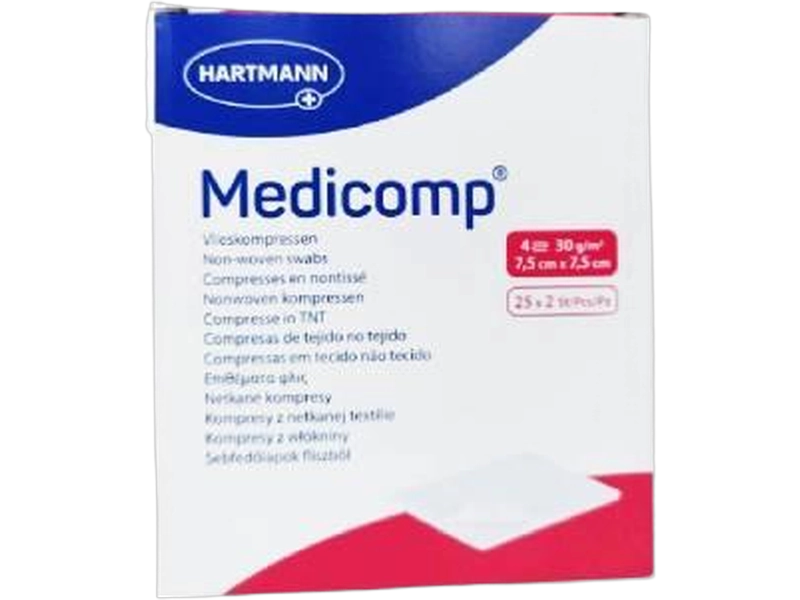 Medicomp Kompresy jałowe 7,5 cm x 7,5 cm