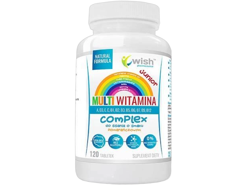 Multiwitamina junior witamina B COMPLEX + ADEK + wit. C + prebiotyk, tabletki do ssania