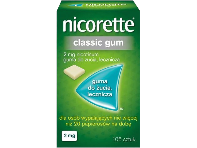 Nicorette Classic gum, gumy do żucia, 2 mg