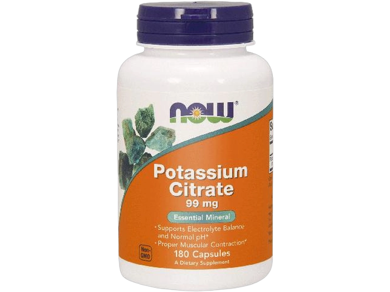 Now Foods Cytrynian potasu, kapsułki, 99 mg