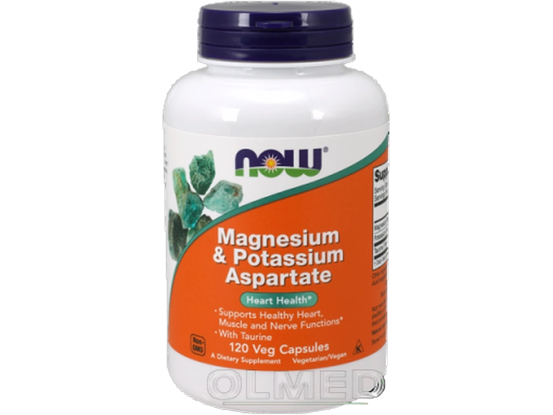 Now Foods Magnesium potassium aspartate z tauryną, kapsułki