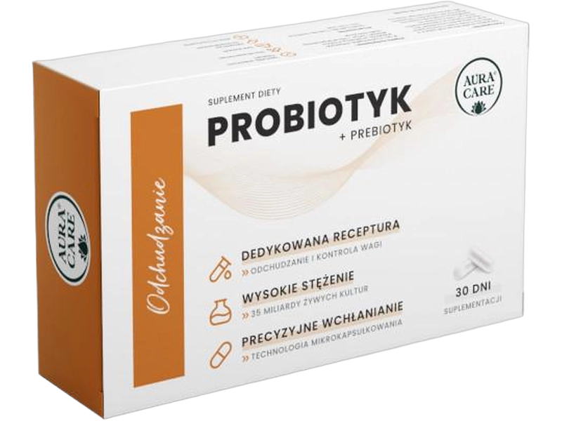 Odchudzanie Aura Care probiotyk + prebiotyk, kapsułki