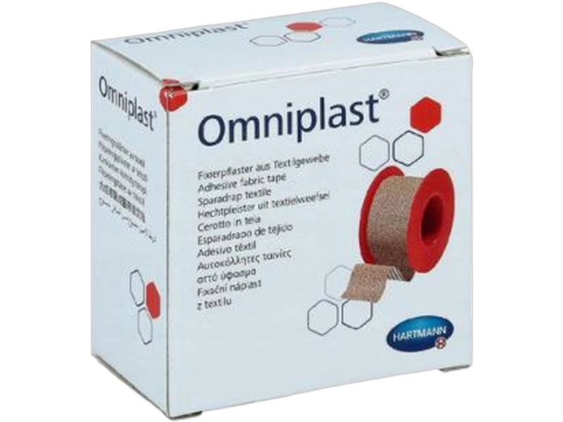Omniplast Przylepiec mocujący z tkaniny wiskozowej 1,25 cm x 5 m