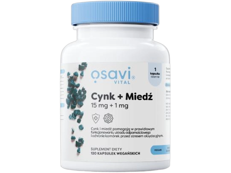 OSAVI Vital Cynk + Miedź, kapsułki, 15 mg + 1 mg