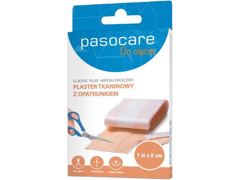 Paso Plaster tkaninowy z opatrunkiem 1 m x 8 cm