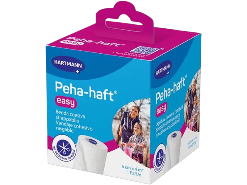 Peha-Haft Easy bandaż elastyczny biały 6 cm x 4 m, opaska elastyczna