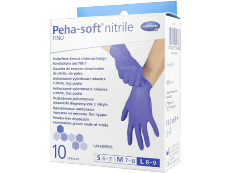 Peha-Soft Nitrile FINO Rękawice diagnostyczne nitrylowe bezpudrowe rozmiar L, rękawiczki