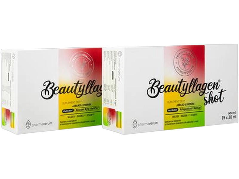 Pharmaverum Beautyllagen shot, jabłko-limonka, płyn
