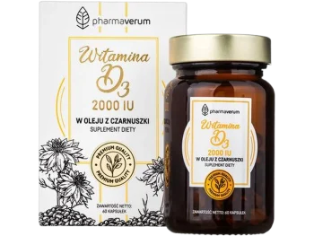 Zdjęcie produktu Pharmaverum Witamina D3 w oleju z czarnuszki, kapsułki miękkie, 50 µg