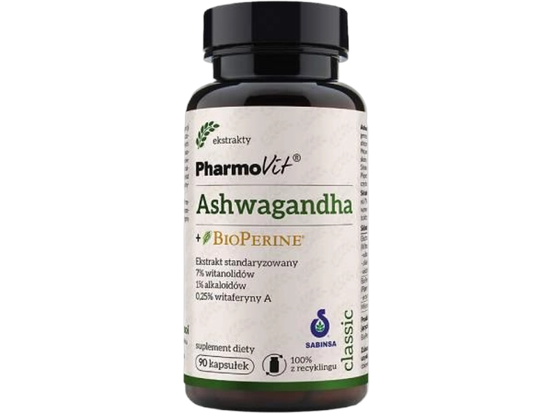 Pharmovit Ashwagandha + Bioperine, kapsułki