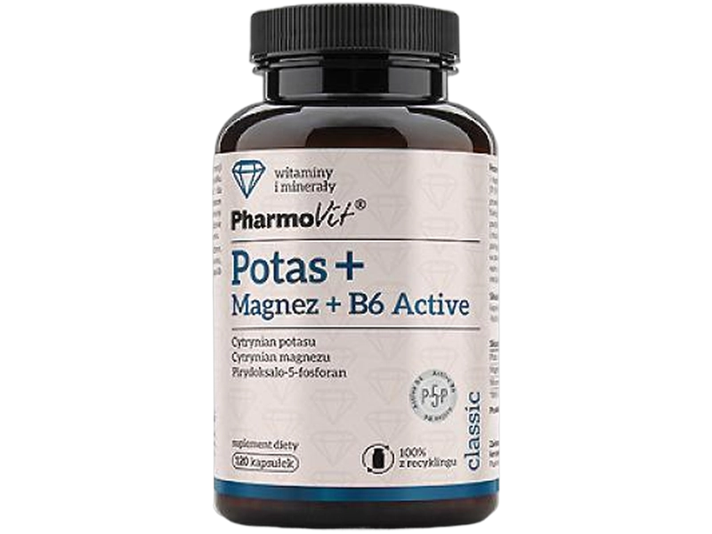 Pharmovit Potas + magnez + B6 Active, kapsułki