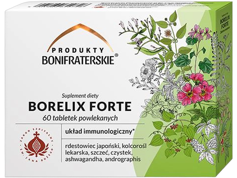 Produkty Bonifraterskie Borelix forte ochrona układu immunologicznego, tabletki powlekane