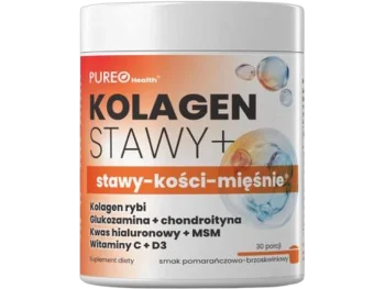 Zdjęcie produktu Pureo Health Kolagen stawy + kości + mięśnie, smak pomarańcza i brzoskwinia, proszek
