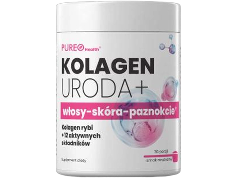 Pureo Health Kolagen uroda + włosy + skóra + paznokcie smak truskawkowo-malinowy, płyn