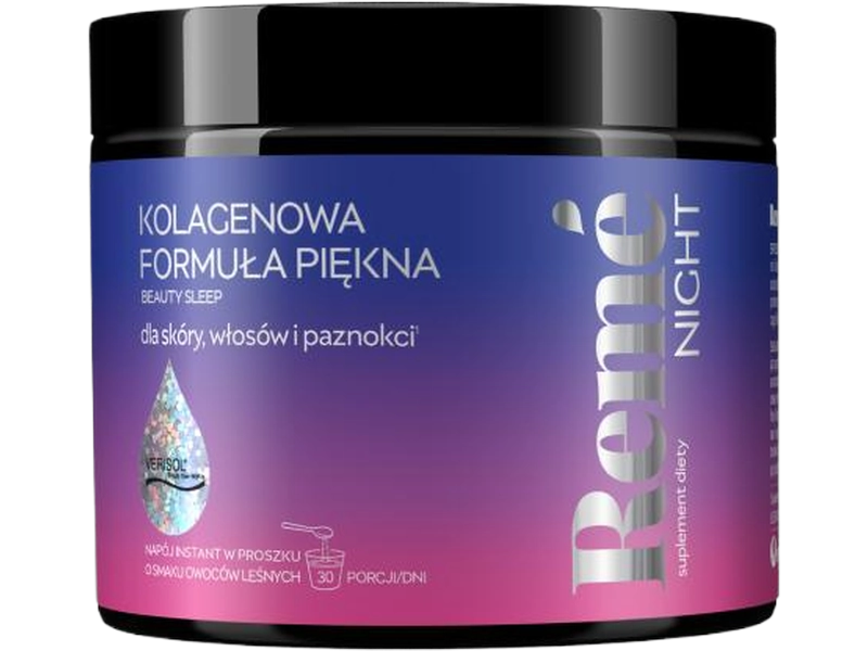 Reme night kolagenowa formuła, owoce leśne, proszek