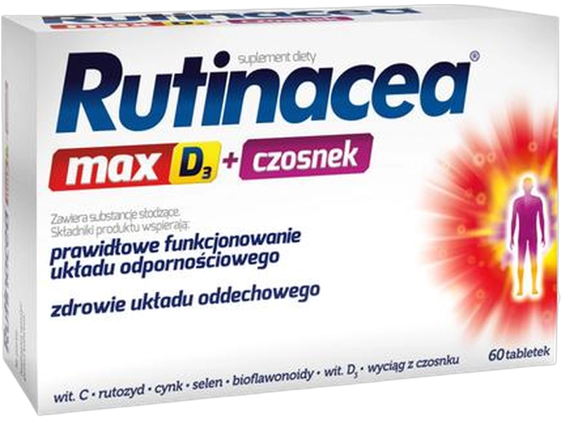 Rutinacea Max D3 + czosnek, tabletki