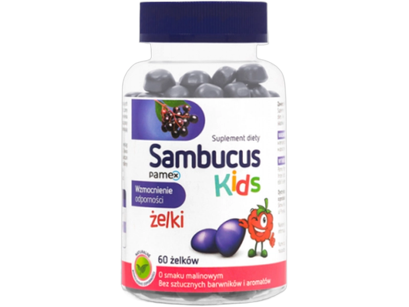Sambucus Kids żelki, smak malinowy