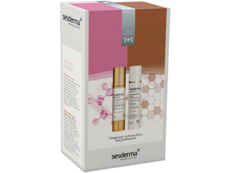 Sesderma Azelac Ru Luminous fluid cream + Reti Age anti-aging gel cream zestaw, emulsja,kremożel