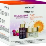 Sesderma C-Vit moisturizing facial cream + Resveraderm liposomal serum, krem + serum