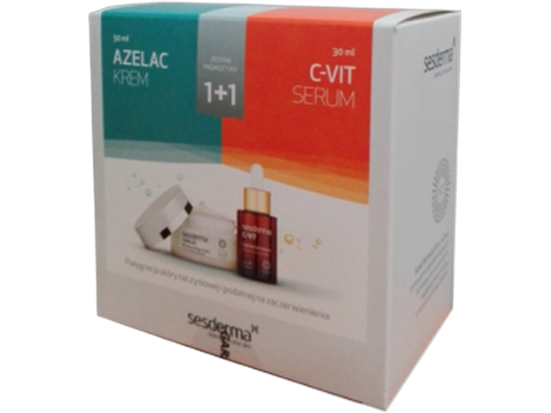 Sesderma C-Vit serum rozjaśniające + Azelac krem nawilżający, serum,krem