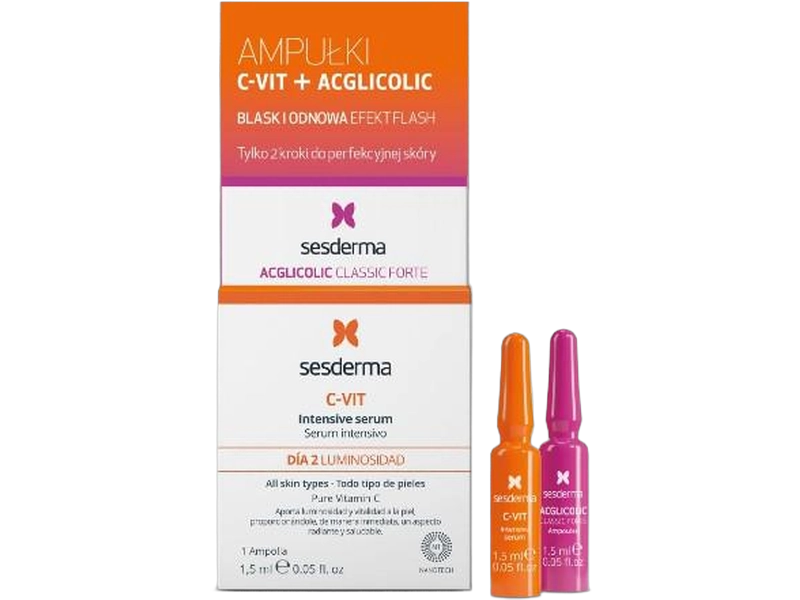 Sesderma Efekt flash – C-VIT intensive serum + Acglicolic classic