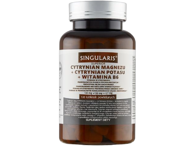 Singularis Cytrynian magnezu + cytrynian potasu + witamina B6, tabletki