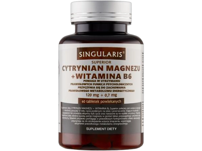 Singularis Superior Cytrynian magnezu + witamina B6, tabletki powlekane