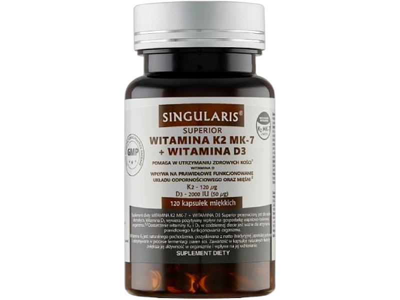 Superior Singularis Witamina K2 MK-7 + witamina D3, kapsułki