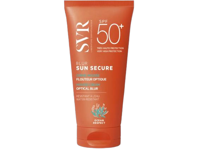 SVR Sun secure blur SPF50 krem w piance ujednolicający koloryt skóry