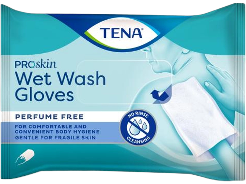 Tena Wet Wash gloves nawilżane myjki, rękawiczki