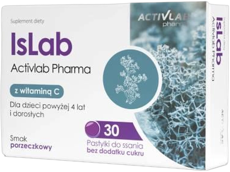 Unipro ActivLab Pharma Islab, smak czarnej porzeczki, pastylki do ssania