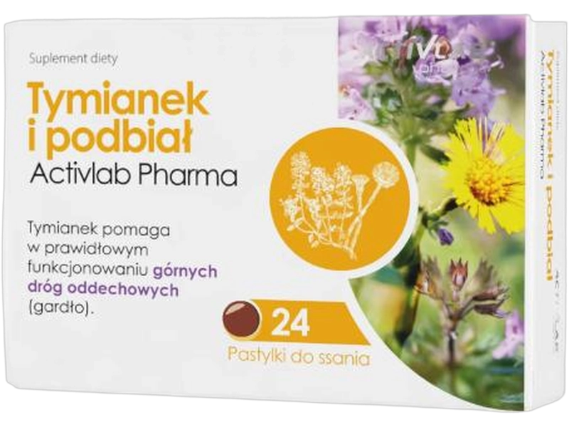Unipro ActivLab Pharma Tymianek i podbiał, pastylki do ssania