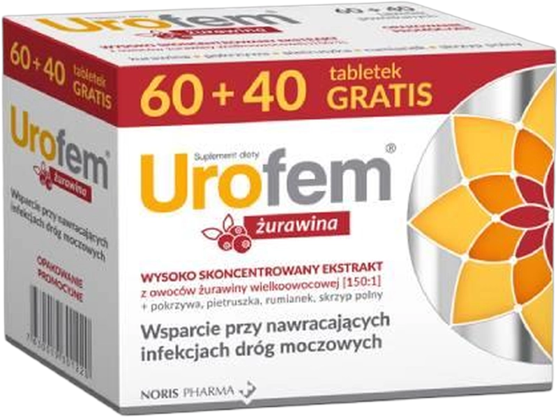 Urofem Żurawina, tabletki, 40 mg