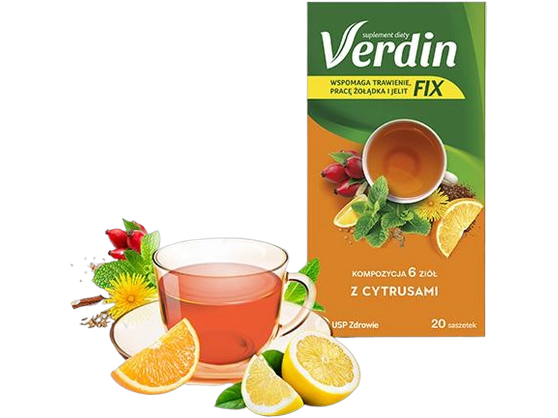 Verdin Fix, mieszanka ziołowa z cytrusami, saszetki