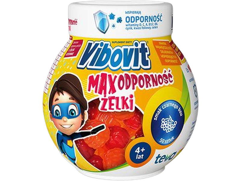 Vibovit Max odporność żelki, smak czarnego bzu