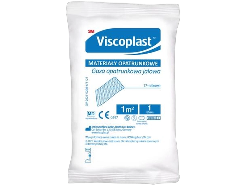 Viscoplast Jałowa gaza opatrunkowa bawełniana 17 N, kompres