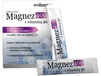 Vitadiet Magnez 400 z witaminą B6, saszetki