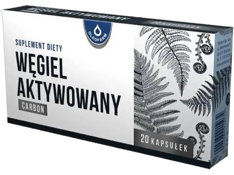 Węgiel aktywowany carbon, kapsułki, 150 mg