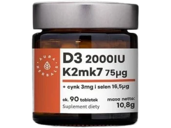 Zdjęcie produktu Aura Herbals Witamina D3 + K2 MK7 + cynk + selen, tabletki