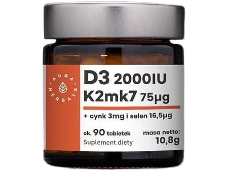 Witamina D3 + K2 + cynk + selen, tabletki