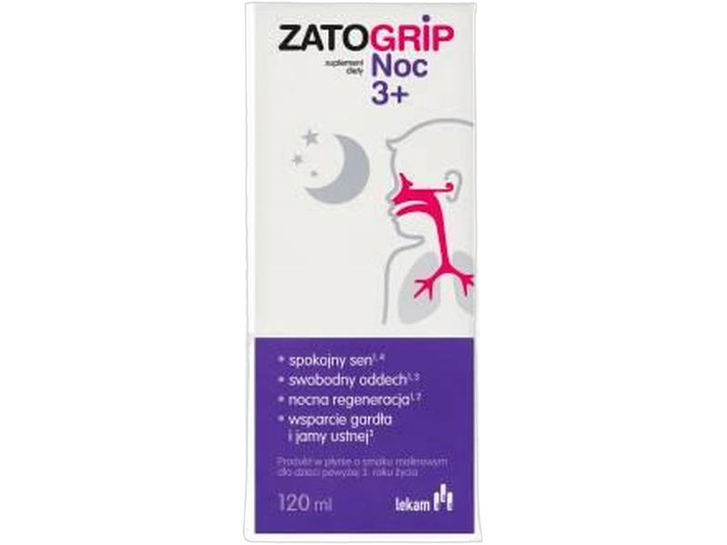 Zatogrip Kids noc 3+ płyn na odporność, smak malinowy