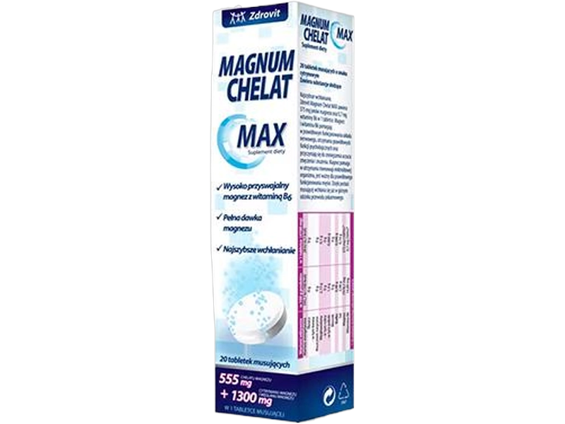 Zdrovit Magnum chelat Max, tabletki musujące