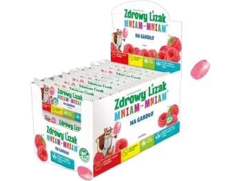 Zdjęcie produktu Zdrowy lizak Mniam-Mniam na gardło, smak malinowy