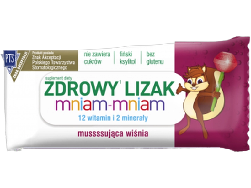 Zdrowy lizak Mniam-Mniam, smak wiśniowy