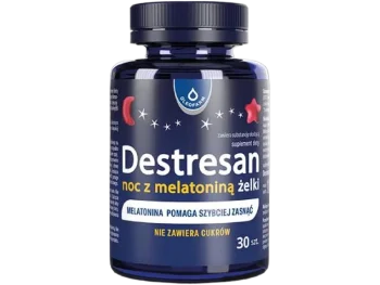 Zdjęcie produktu Żelki Destresan noc z melatoniną, smak wiśniowy, żelki, 1 mg
